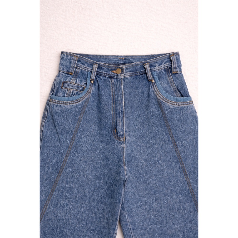 Y2K‎ Barrel Leg Jeans High Rise Tapered Denim Blue Womens Size 10 Street Vintage - Picture 3 of 8